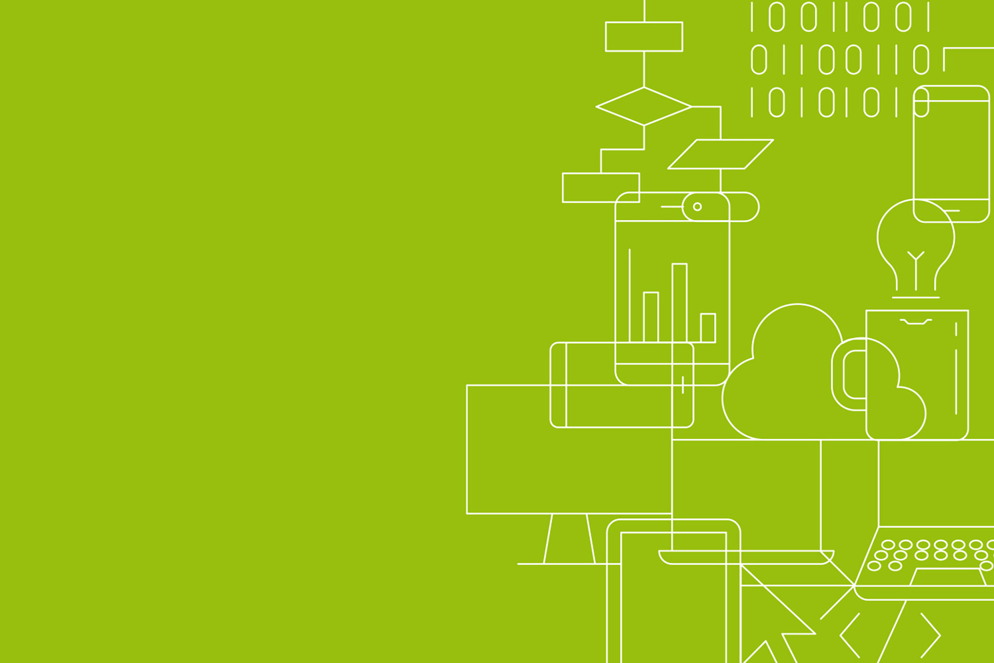 Platzhalterbild - Grüner Hintergrund mit weißen Symbolen