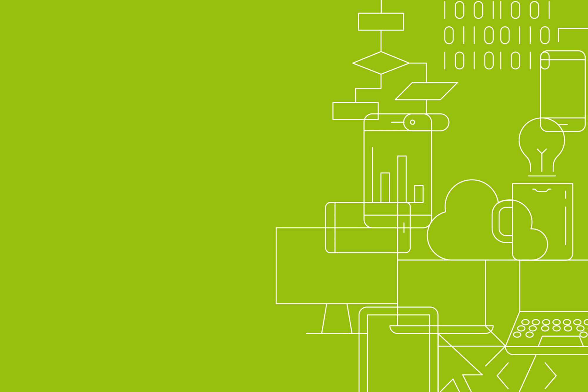 Platzhalterbild - Grüner Hintergrund mit weißen Symbolen